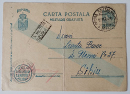 ROMANIA 1945 FREE MILITARY POSTCARD, MILITARY CENSORED, OPM 76, POSTCARD STATIONERY - World War 2 Letters