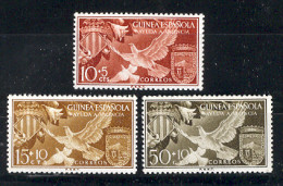 Guinea Esp. - 1958 Ayuda A Valencia Ed 373-75 - Duiven En Duifachtigen