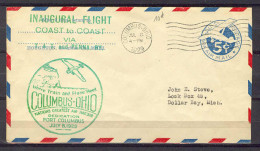Jul 8, 1929 - Columbus - Inaugural Flight Coast To Coas - Enveloppes évenementielles