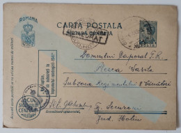 ROMANIA 1943 FREE MILITARY POSTCARD, MILITARY CENSORED, OPM 33, POSTCARD STATIONERY - 2de Wereldoorlog (Brieven)