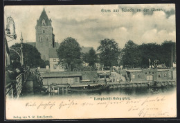 AK Hameln An Der Weser, Boote Am Dampfschiff-Anlegeplatz  - Hameln (Pyrmont)