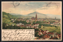 Lithographie Freiburg I. B., Totale Vom Jägerhaus Aus Gesehen  - Freiburg I. Br.