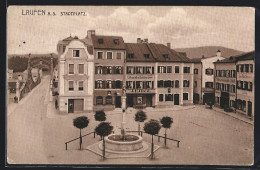 AK Laufen A. S., Stadtplatz Mit Buchdruckerei J. E. Ried  - Lauf