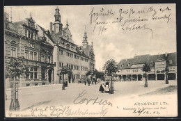 AK Arnstadt I. Th., Marktplatz Mit Rathaus & Post  - Arnstadt