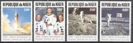 Niger 1989, Space, 20th Landing On The Moon, 4val - Niger (1960-...)