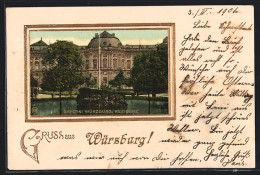 Präge-AK Würzburg /Bayern, Residenz, Passepartout  - Würzburg