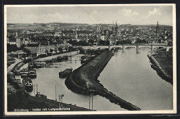 AK Würzburg, Hafen Mit Luitpoldbrücke  - Wuerzburg