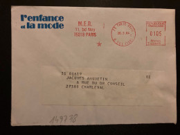 LETTRE LENFANCE ET LA MODE EMA T 92440 à 0105 Du 26 3 84 75 PARIS XVIII + M.E.R. - Freistempel