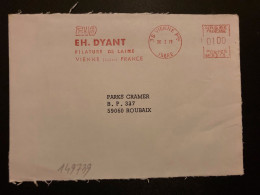 LETTRE EMA NA1 9515 à 0100 Du 30 3 78 38 VIENNE PPAL ISERE + EHD EH. DYANT FILATURE DE LAINE - EMA (Print Machine)