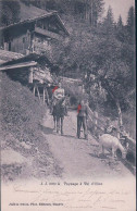 Val D'Illiez VS, Paysannes à Dos De Mulets Et Chèvres, Foulards Rouges (3089) - Val-d'Illiez 