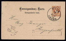 Correspondenz - Karte - Korespodencni Listek Von Prag 16.7.1889 Nach Klagenfurt Stadt - Andere & Zonder Classificatie