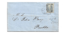 MEXICO - 1869 LETTER VERACRUZ TO PUEBLA - Messico