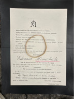 Edouard Heinercheidt Chef Bureau Gouvernement Provincial *1843+1910 Mons Boulevard De L’Hopital Epoux Flore Frond Zelien - Obituary Notices