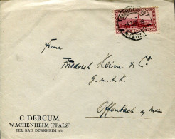 X0746 Saar/sarre Circuled Cover 1927 With 50c. Abtei Tholey - Briefe U. Dokumente