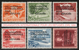 Suisse 1950: ORGANISATION INTERNATIONALE POUR LES RÉFUGIES (OIR) D VIII 1-5+8 * Falz MLH Trace  (Zu CHF 150.00 - 50%) - Dienstzegels