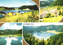 DEDINKY, MULTIPLE VIEWS, ARCHITECTURE, TENT, CAR, WATER SKIING, MOUNTAIN, LAKE, DAM, SLOVAKIA, POSTCARD - Slovaquie