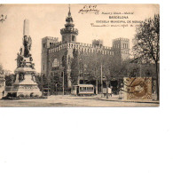 ESPAGNE BARCELONA  Escuela Municipal De Musica 1907 , Tramway - Barcelona
