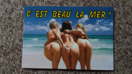 CPM HUMOUR C EST BEAU LA MER 3 FEMMES NUES NU DE DOS N 7495 - Humor