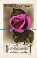 R655909 Birthday Remembrance. Rose. RP. Postcard - Monde