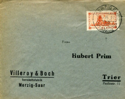 X0747 Saar/sarre Circuled Cover 1934 With 60c. Forderanlage - Briefe U. Dokumente