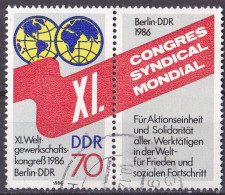(DDR 1986) Mi. Nr. 3049 O/used Mit Zierfeld (DDR1-1) - Gebruikt