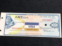 AMERICAN VISA-CHEQUES SPECIMEN(BANK NOTE COMPANY) YEAR 1975- /50 DOLLAR)1pcs Good Quality - Other - America