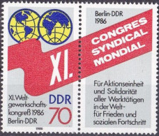 (DDR 1986) Mi. Nr. 3049 **/MNH Mit Zierfeld (DDR1-1) - Ungebraucht