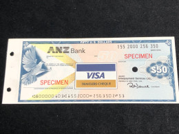 AMERICAN VISA-CHEQUES SPECIMEN(BANK NOTE COMPANY) YEAR 1975- /50 DOLLAR)1pcs Good Quality - Sonstige – Amerika