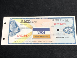 AMERICAN VISA-CHEQUES SPECIMEN(BANK NOTE COMPANY) YEAR 1975- /50 DOLLAR)1pcs Good Quality - Altri – America