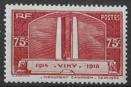 Lot N°209 N°316 ,Inauguration Du Monument De Vimy à La Mémoire Des Canadiens Tombées Au Cours De La Guerre 1914-1918 - Neufs
