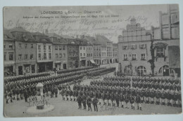 Cpa 1915 LOWENBERG Obermarkt Antreten Der Kompagnie Des Rekruten Depot Inf Regt 155 Zum Dienst - MAY03 - Schlesien