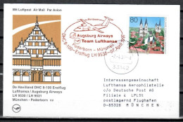 1997 Paderborn - Munich    Lufthansa First Flight, Erstflug, Premier Vol ( 1 Card ) - Otros (Aire)