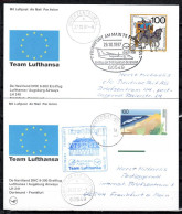 1997 Dortmund - Frankfurt - Dortmund    Lufthansa First Flight, Erstflug, Premier Vol  ( 2 Cards ) - Other (Air)