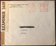 Etats-Unis, Oblitération Mécanique Sur Enveloppe De New York 19.11.1941 + Contrôle Postal, Pour La France - (B2811) - Poststempel
