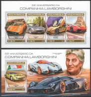 Hm1362 2018 Mozambique Lamborghini Cars Automobiles Transport #9689-2+Bl1378 Mnh - Autos