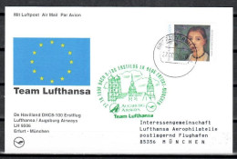 1996 Erfurt - Munich    Lufthansa First Flight, Erstflug, Premier Vol ( 1 Card ) - Otros (Aire)