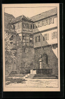 Künstler-AK Otto Ubbelohde: Tübingen, Schlosshof  - Ubbelohde, Otto