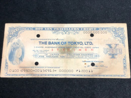 JAPAN TOKYO -CHEQUES SPECIMEN(BANK NOTE COMPANY) YEAR 1975- /5000 YEN )1pcs Good Quality - Autres - Amérique