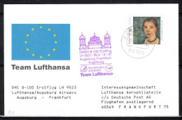1997 Augsburg - Frankfurt    Lufthansa First Flight, Erstflug, Premier Vol ( 1 Card ) - Otros (Aire)