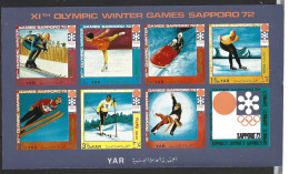 YEMEN (République Arabe). Feuillet Non Dentelé/imperforated De 1972. J.O. De Sapporo. - Winter 1972: Sapporo