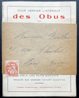 3c TYPE BLANC SUR BANDE D'IMPRIME / POUR PARIS / POUR VERIFIER L'INTERIEUR DES OBUS LAMPES TUBE MASSONAT - 1877-1920: Période Semi Moderne