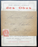 3c TYPE BLANC SUR BANDE D'IMPRIME / POUR PARIS / POUR VERIFIER L'INTERIEUR DES OBUS LAMPES TUBE MASSONAT - 1877-1920: Semi-Moderne