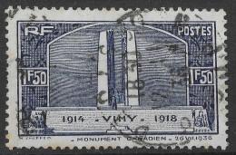 Lot N°210 N°317,Inauguration Du Monument De Vimy à La Mémoire Des Canadiens Tombées Au Cours De La Guerre 1914-1918 - Used Stamps