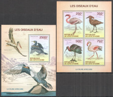 Ic22 2014 Ivory Coast African Fauna Water Birds #1539-2+Bl195 Mnh - Other & Unclassified