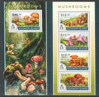 Ls423 2015 Solomon Islands Mushrooms Nature Plants #3097-3101 1Kb+1Bl Mnh - Mushrooms