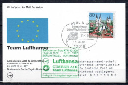 1997 Berlin - Dortmund    Lufthansa First Flight, Erstflug, Premier Vol ( 1 Card ) - Other (Air)