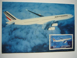 Avion / Airplane / AIR FRANCE / Airbus A340 / Airline Issue / Carte Maximum Nouvelle Calédonie - 1946-....: Modern Era