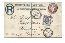GREAT BRITAIN UNITED KINGDOM UK ENGLAND - 1904 REGISTERED LETTER HIGHBURY LONDON TO GERMANY - Andere & Zonder Classificatie