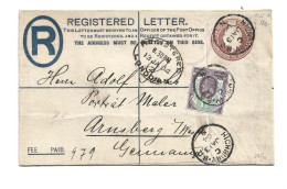 GREAT BRITAIN UNITED KINGDOM UK ENGLAND - 1904 REGISTERED LETTER HIGHBURY LONDON TO GERMANY - Sonstige & Ohne Zuordnung