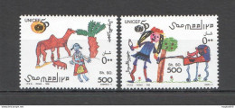 Nw1459 1996 Somalia Unicef Children Paintings #596-597 Set Mnh - Other & Unclassified